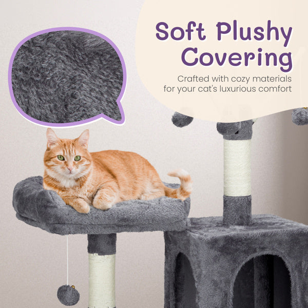 57 Inch Cat Climbing Frame – Multi-Level Tower with Condo