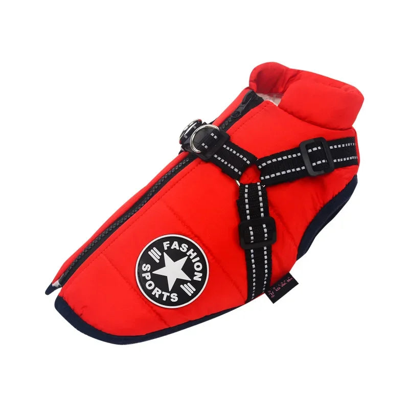 Ultimate Winter Dog Jacket – Waterproof, Windproof w/ Built-In Harness for All-Weather Adventures