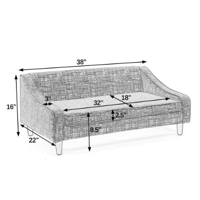 Durable Elevated Dog Sofa Bed with Modern Irregular Armrest