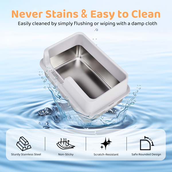 Deep Cat Litter Box Odor-Free Litter Box With Filtering Foot Board