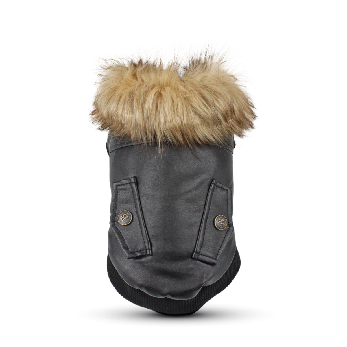 Dog Leather Jacket – Fur Collar & Warm Lambskin Lining