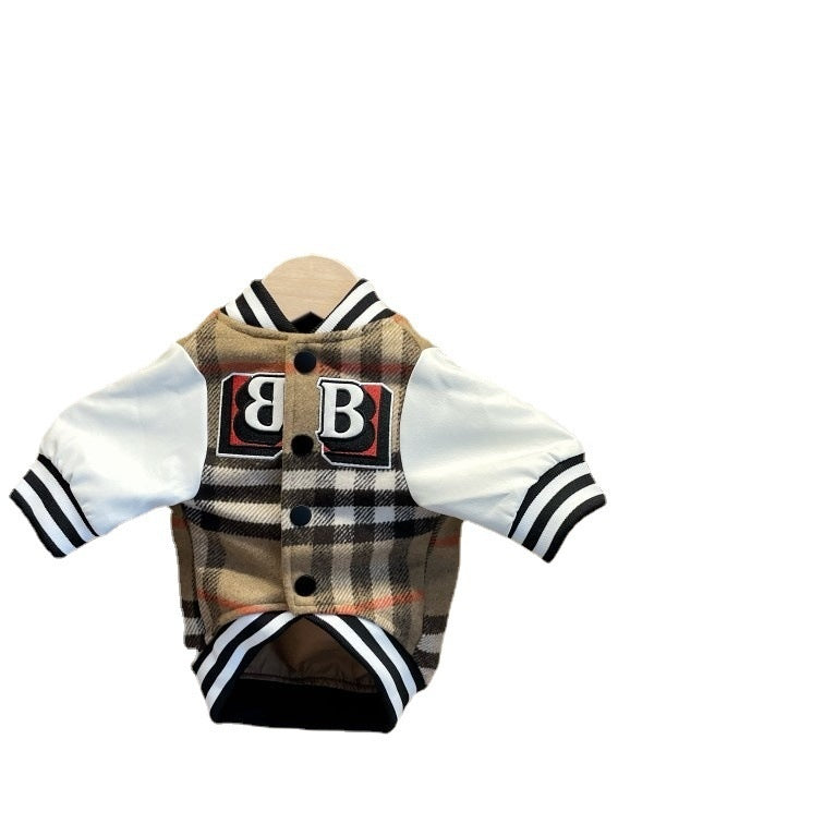 Letterman Varsity Retro Style Dog Jacket for Cool Pups