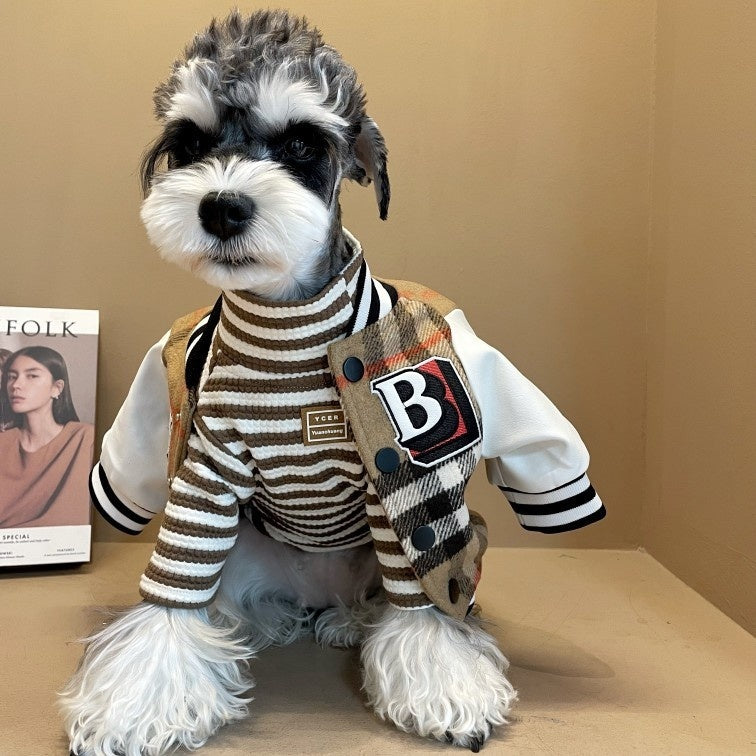 Letterman Varsity Retro Style Dog Jacket for Cool Pups