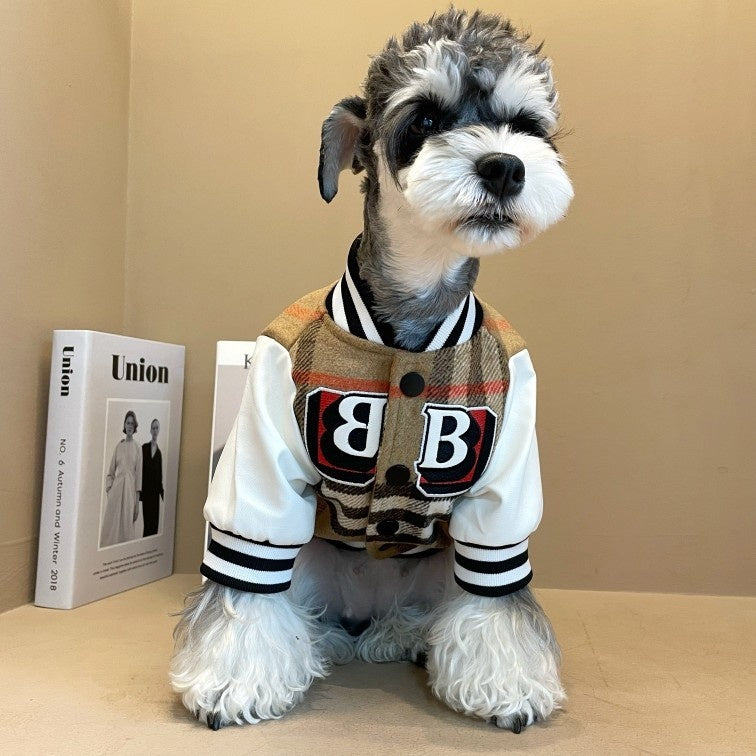 Letterman Varsity Retro Style Dog Jacket for Cool Pups