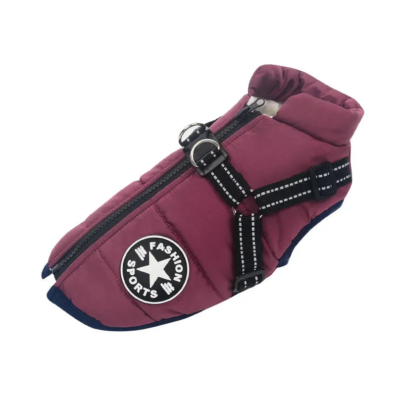 Ultimate Winter Dog Jacket – Waterproof, Windproof w/ Built-In Harness for All-Weather Adventures