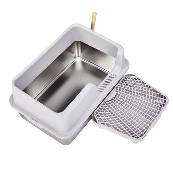Deep Cat Litter Box Odor-Free Litter Box With Filtering Foot Board