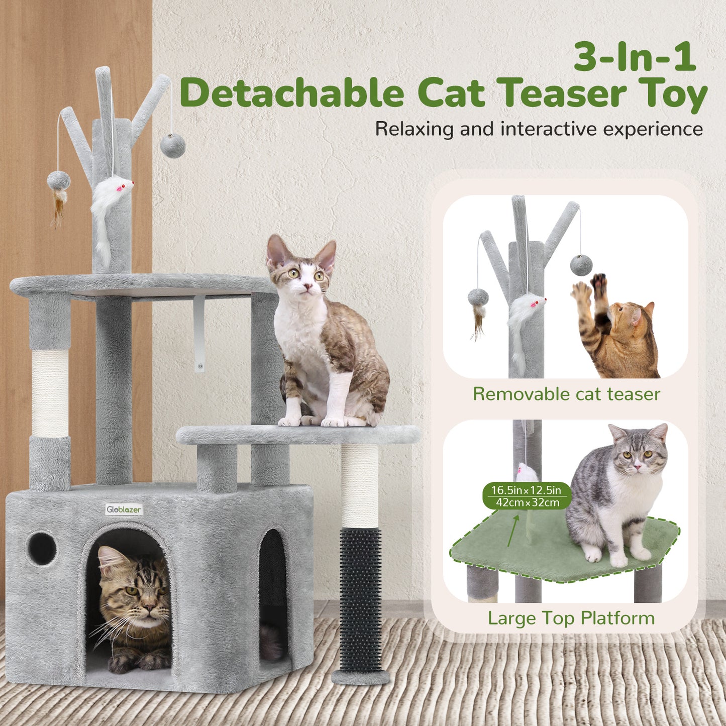 44 Inch Cat Climbing Frame and Mansion