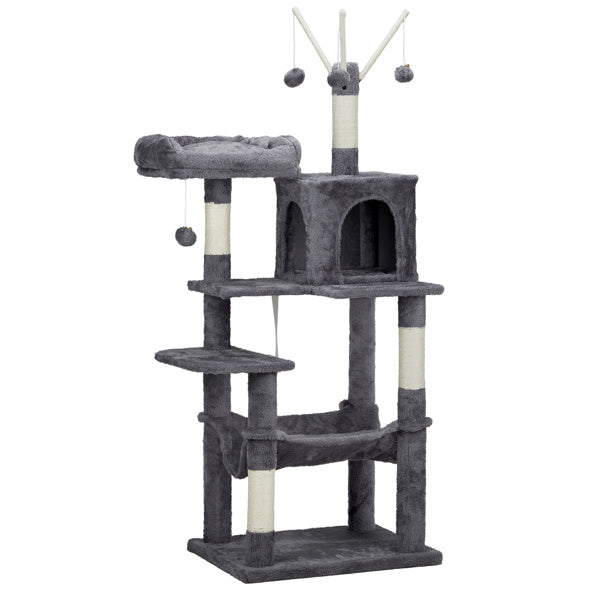 57 Inch Cat Climbing Frame – Multi-Level Tower with Condo