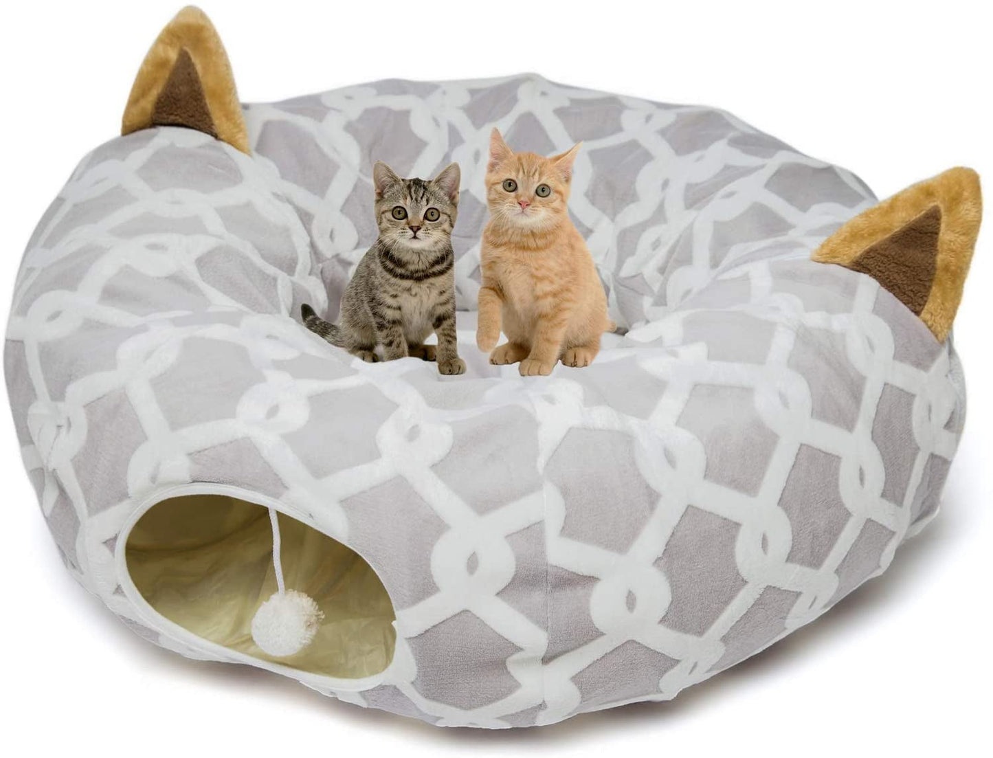 Plush Cat Tunnel Bed – Cozy Play Tunnel & Lounging Spot for Cats and Small Pets