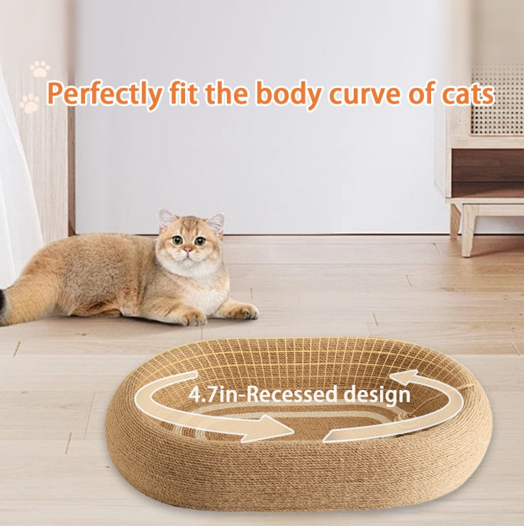 Large Space Sisal Cat Scratching Board Cat Bed, Wear-resistant and Non-chipping Cat Scratching Basin Concave Design For Scratching and Sleeping
