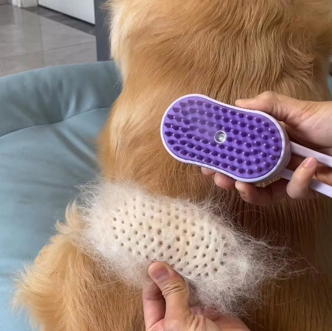4-in-1 Electric Spray Pet Grooming Brush for Shedding, Massage & Flyaway Control