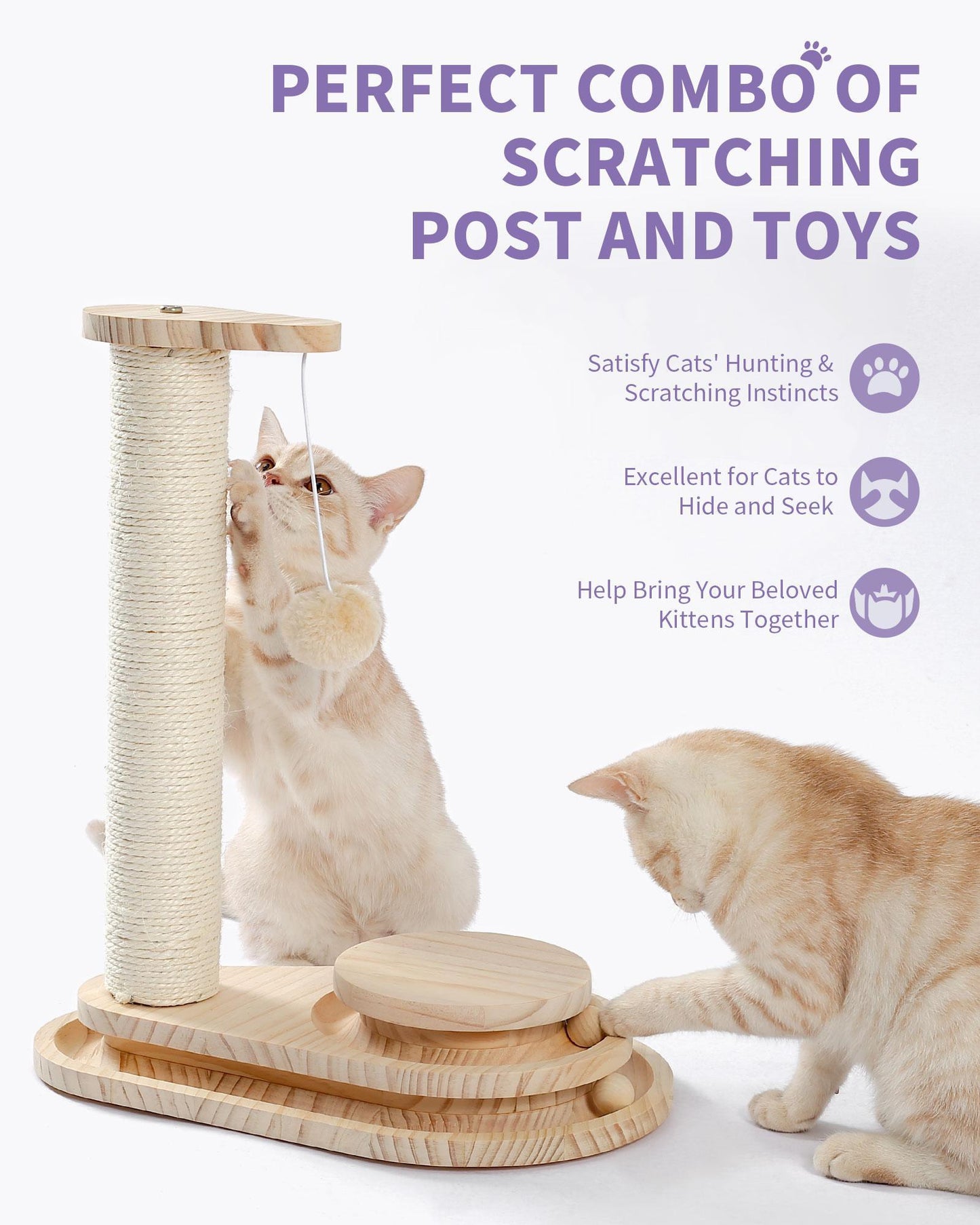 Indoor Cat Soft Scratching Post And Interactive Ball Toy