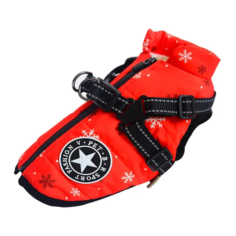 Ultimate Winter Dog Jacket – Waterproof, Windproof w/ Built-In Harness for All-Weather Adventures