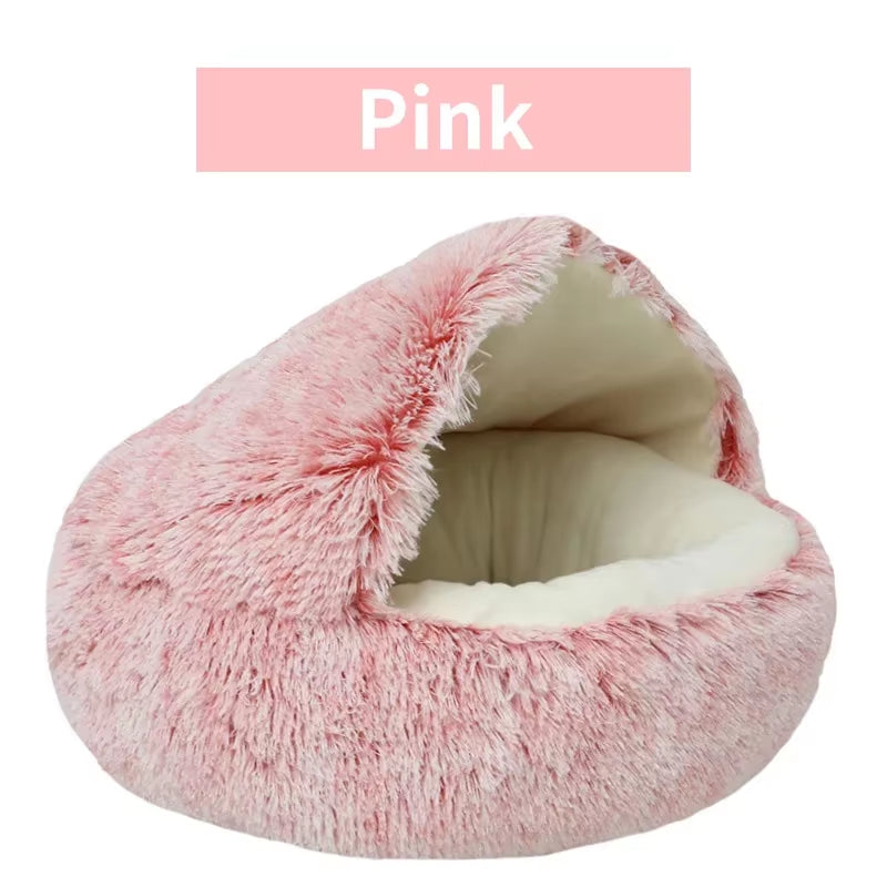 Plush Pet Bed & Sleeping Bag in soft, cozy fabric
