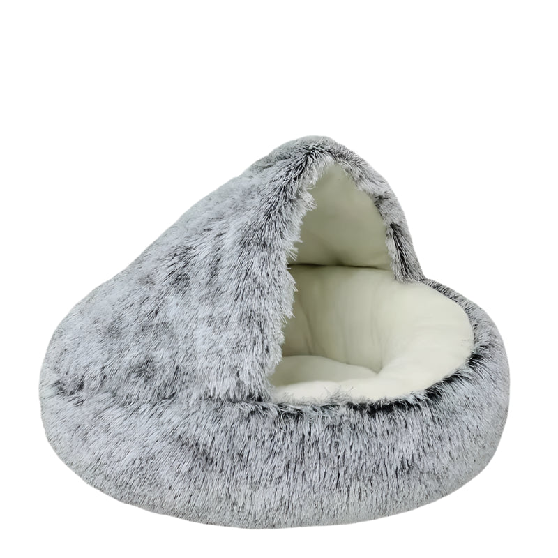 Versatile 2-in-1 cat bed used as a sleeping bag and open bed