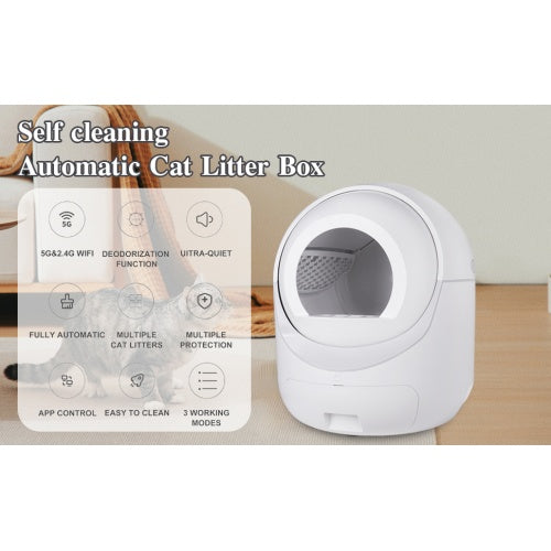 Smart Automatic Self-Cleaning Litter Box with Safety Sensors, 7-Stage Cleaning and Double Deodorization (Copy)