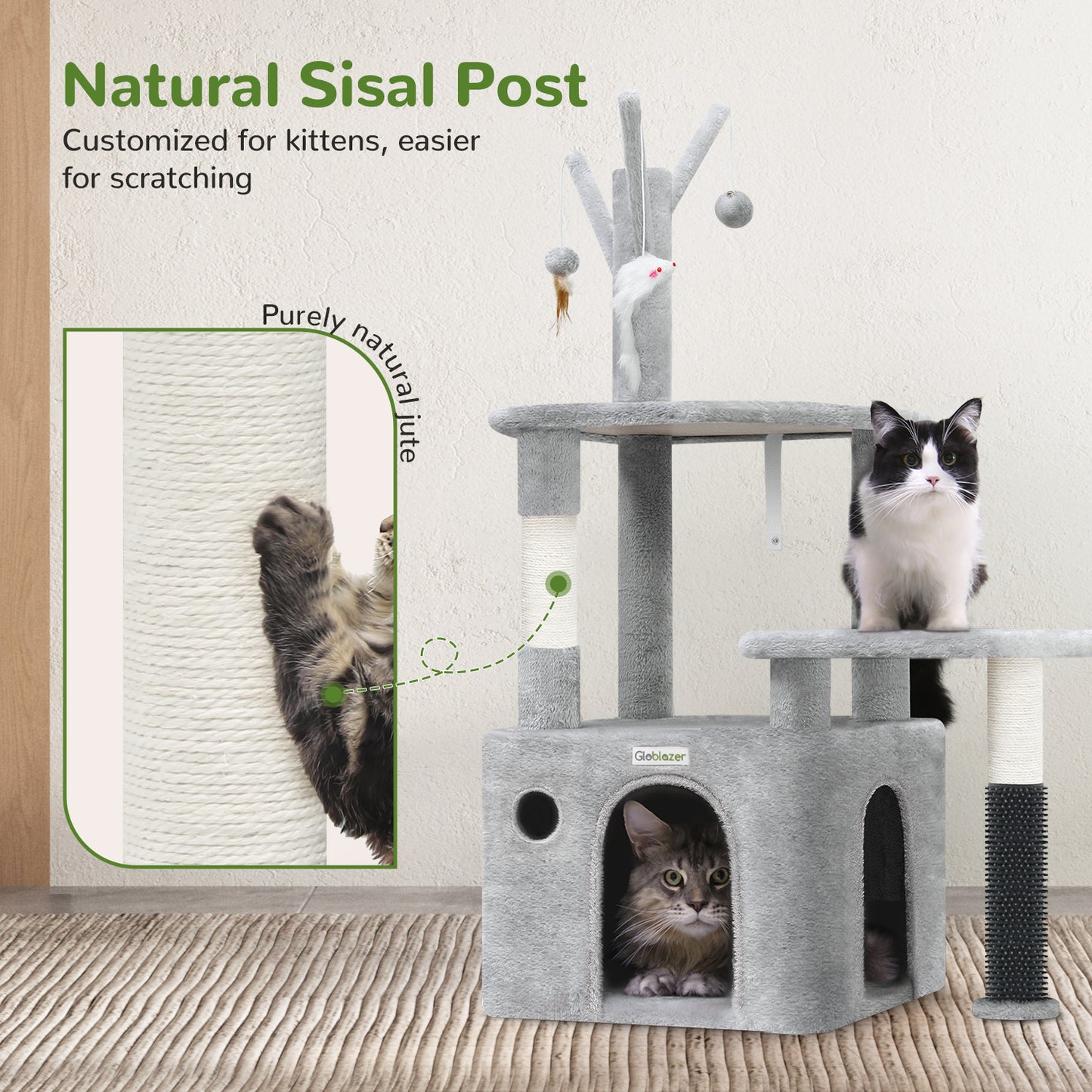 44 Inch Cat Climbing Frame and Mansion