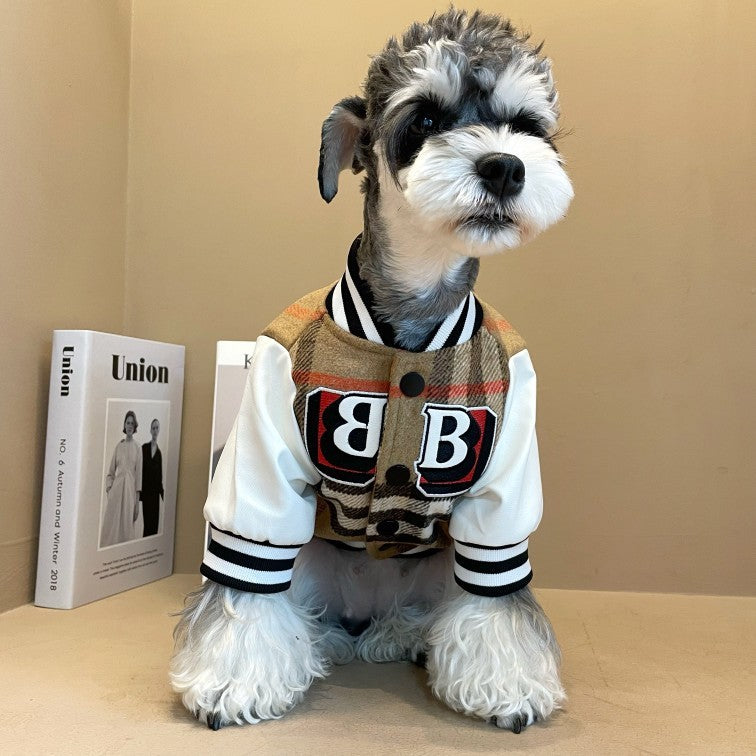 Letterman Varsity Retro Style Dog Jacket for Cool Pups