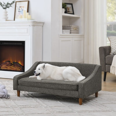 Durable Elevated Dog Sofa Bed with Modern Irregular Armrest