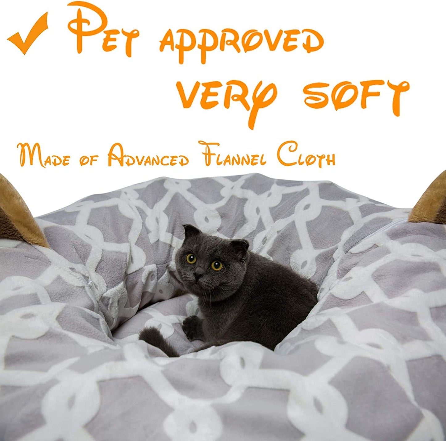 Plush Cat Tunnel Bed – Cozy Play Tunnel & Lounging Spot for Cats and Small Pets