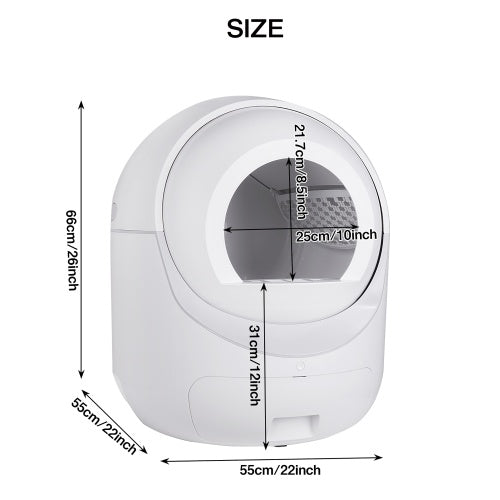 Smart Automatic Self-Cleaning Litter Box with Safety Sensors, 7-Stage Cleaning and Double Deodorization (Copy)
