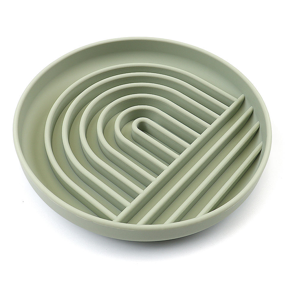 green slow feeder dog bowl