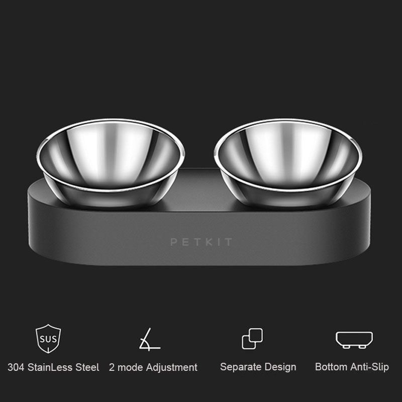 raised stainless dog bowl
