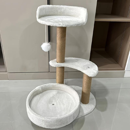 Multi-layer Cat Tree Indoor Cat Furniture With Scratching Post And Interactive Ball Toy