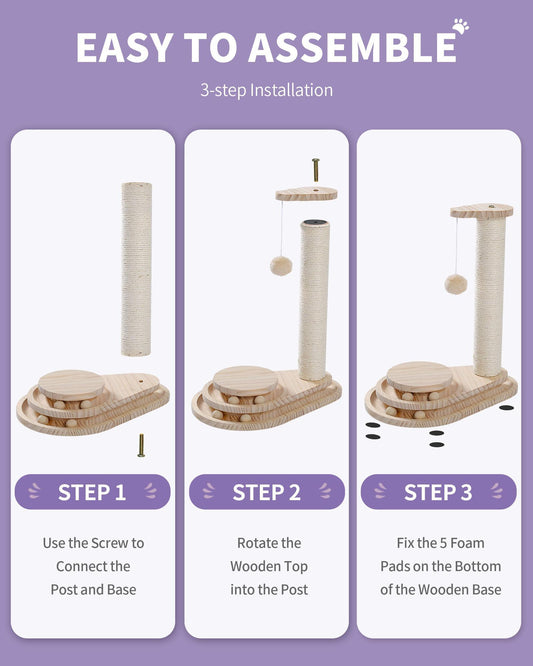Indoor Cat Soft Scratching Post And Interactive Ball Toy