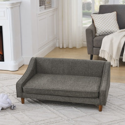 Durable Elevated Dog Sofa Bed with Modern Irregular Armrest