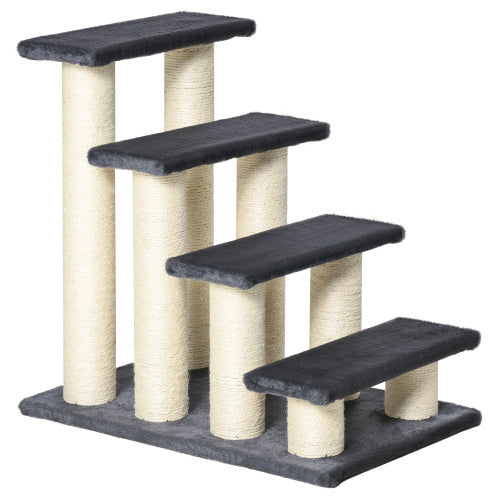 PawHut Pet Steps with Sisal Posts – Climbing Tree for Cats & Dogs