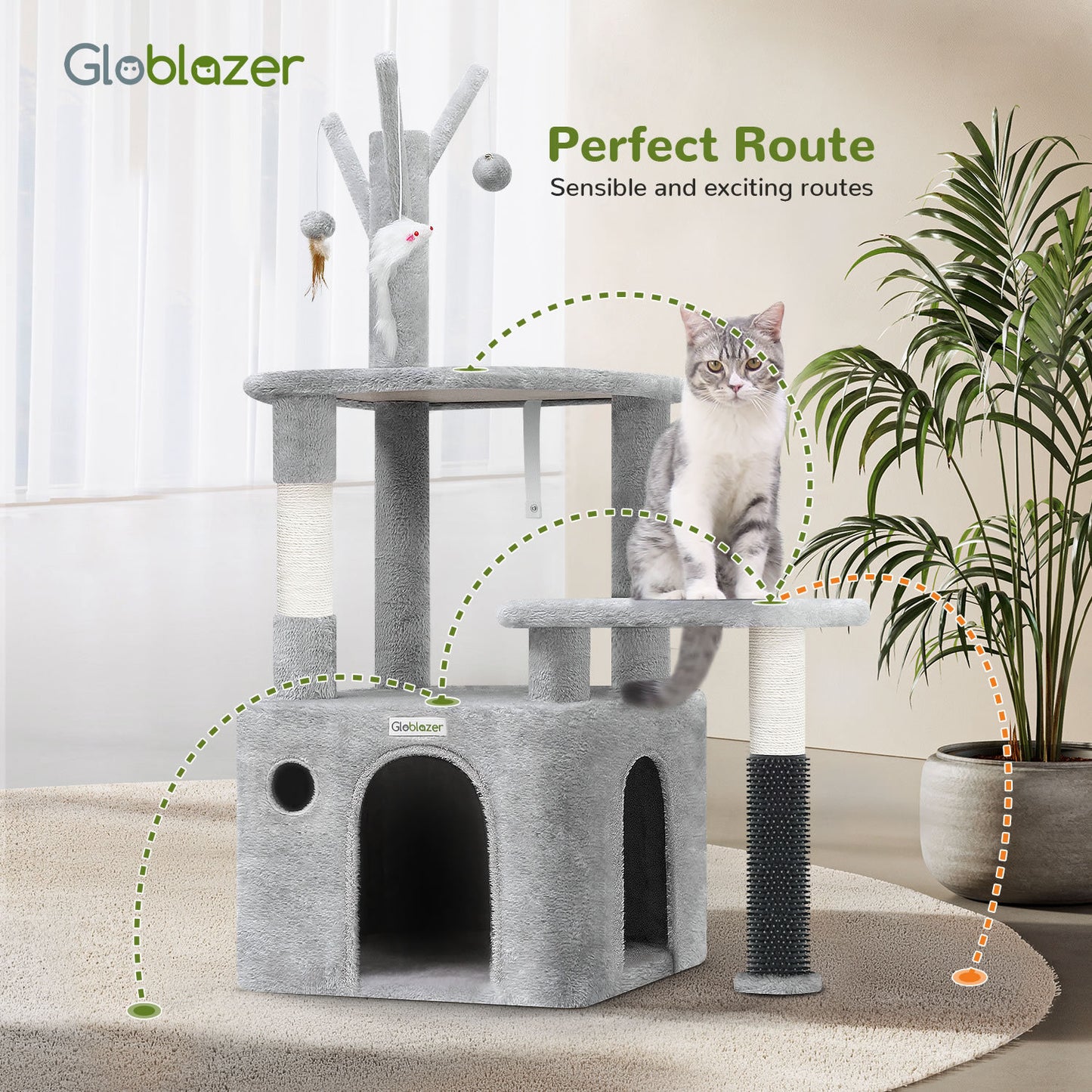 44 Inch Cat Climbing Frame and Mansion