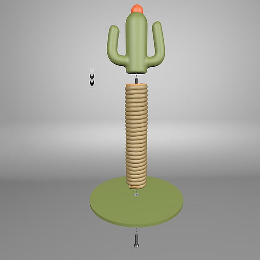 Interactive Cactus Cat Scratching Post Toy for Indoor Cats