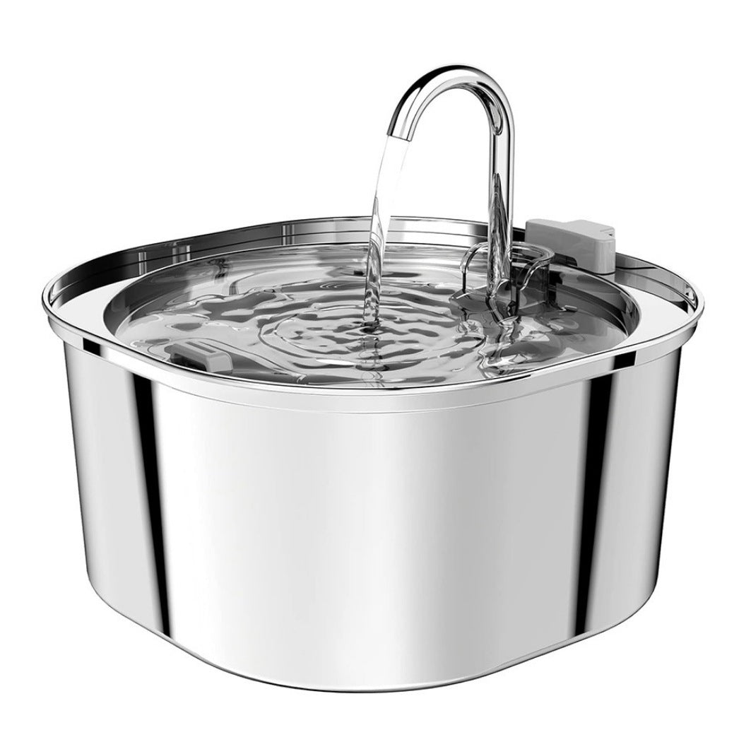 Ultra-Quiet, Cat Stainless Steel Drinking Fountain, Smart Water Feeder