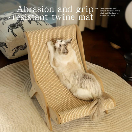 2-in-1 Cat Hammock And Scratching Post Durable Linen Rope Pet Rest Chair Cat Scratcher