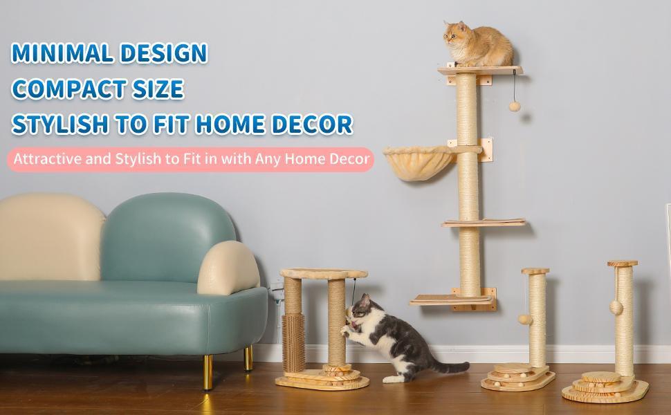 Indoor Cat Soft Scratching Post And Interactive Ball Toy