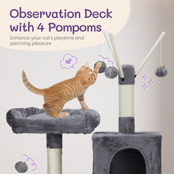 57 Inch Cat Climbing Frame – Multi-Level Tower with Condo