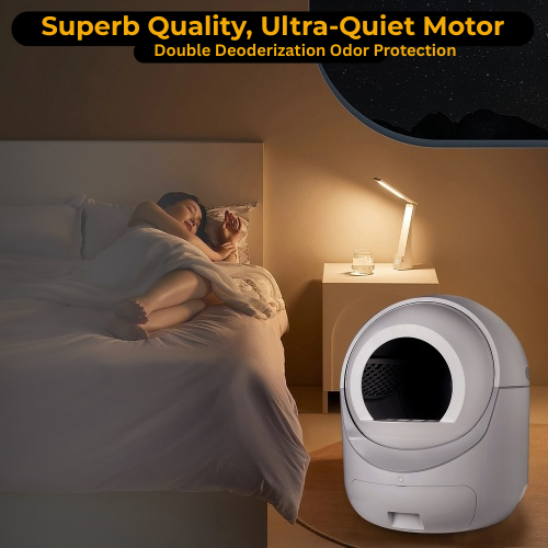 Smart Automatic Self-Cleaning Litter Box with Safety Sensors, 7-Stage Cleaning and Double Deodorization