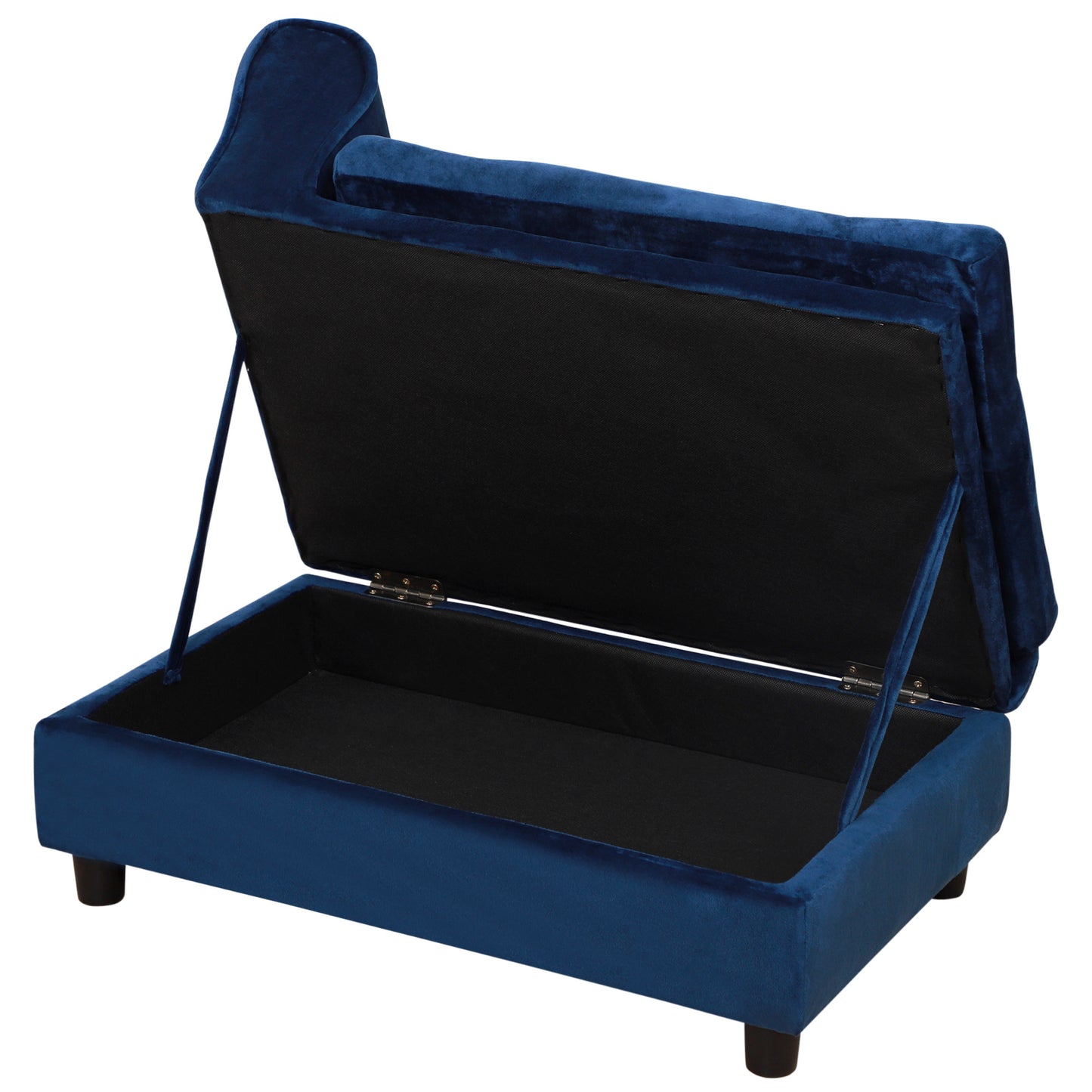 PawHut Luxury Small Dog Sofa Bed with Hidden Storage - Blue
