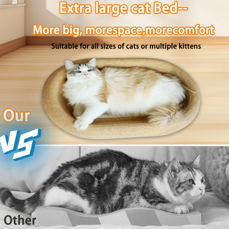 Large Space Sisal Cat Scratching Board Cat Bed, Wear-resistant and Non-chipping Cat Scratching Basin Concave Design For Scratching and Sleeping