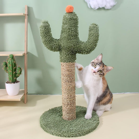 Interactive Cactus Cat Scratching Post Toy for Indoor Cats