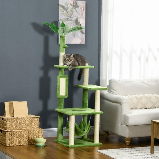 Triple Level Cat Tree Tower with Hammock and Scratch Posts