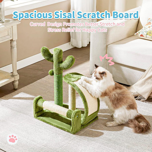 Cactus Cat Scratcher – Natural Sisal Scratch Post Play Center