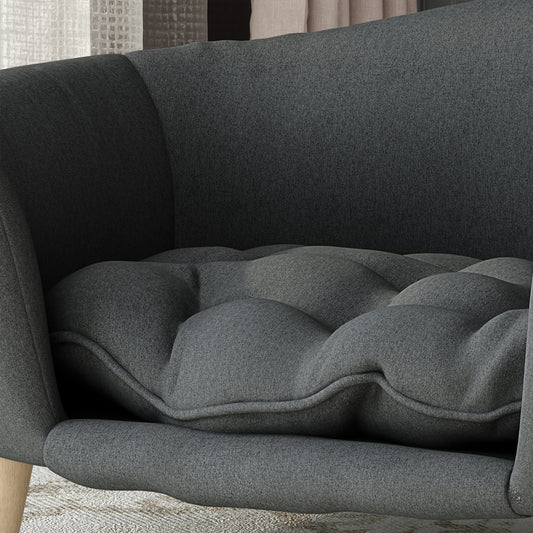 Mid-Century Modern Dog Bed with Plush Tufted Cushion