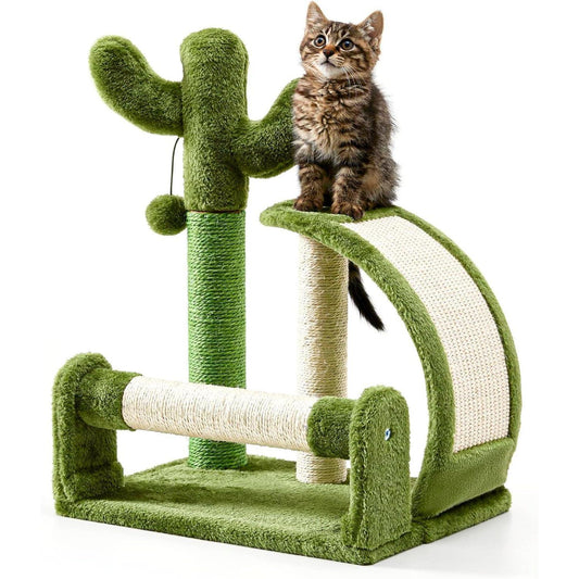 Cactus Cat Scratcher – Natural Sisal Scratch Post Play Center