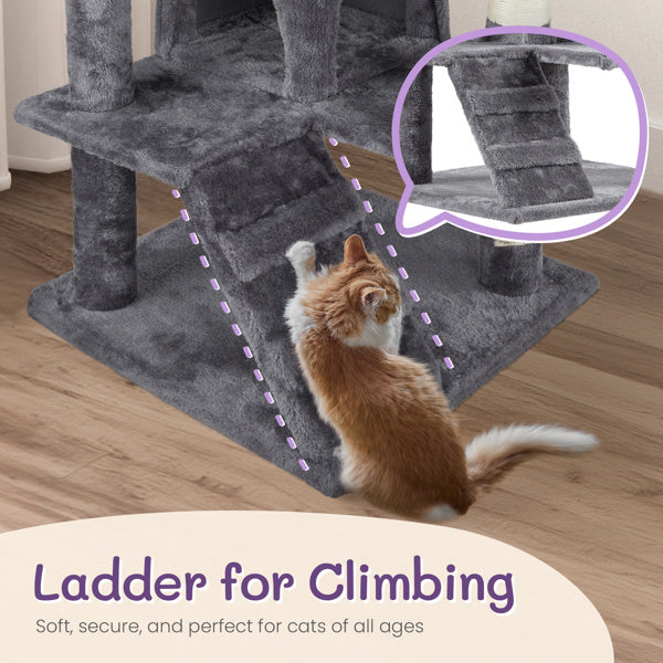 53 Inch Cat Tree – Multi-Level Condo Tower for Active Cats